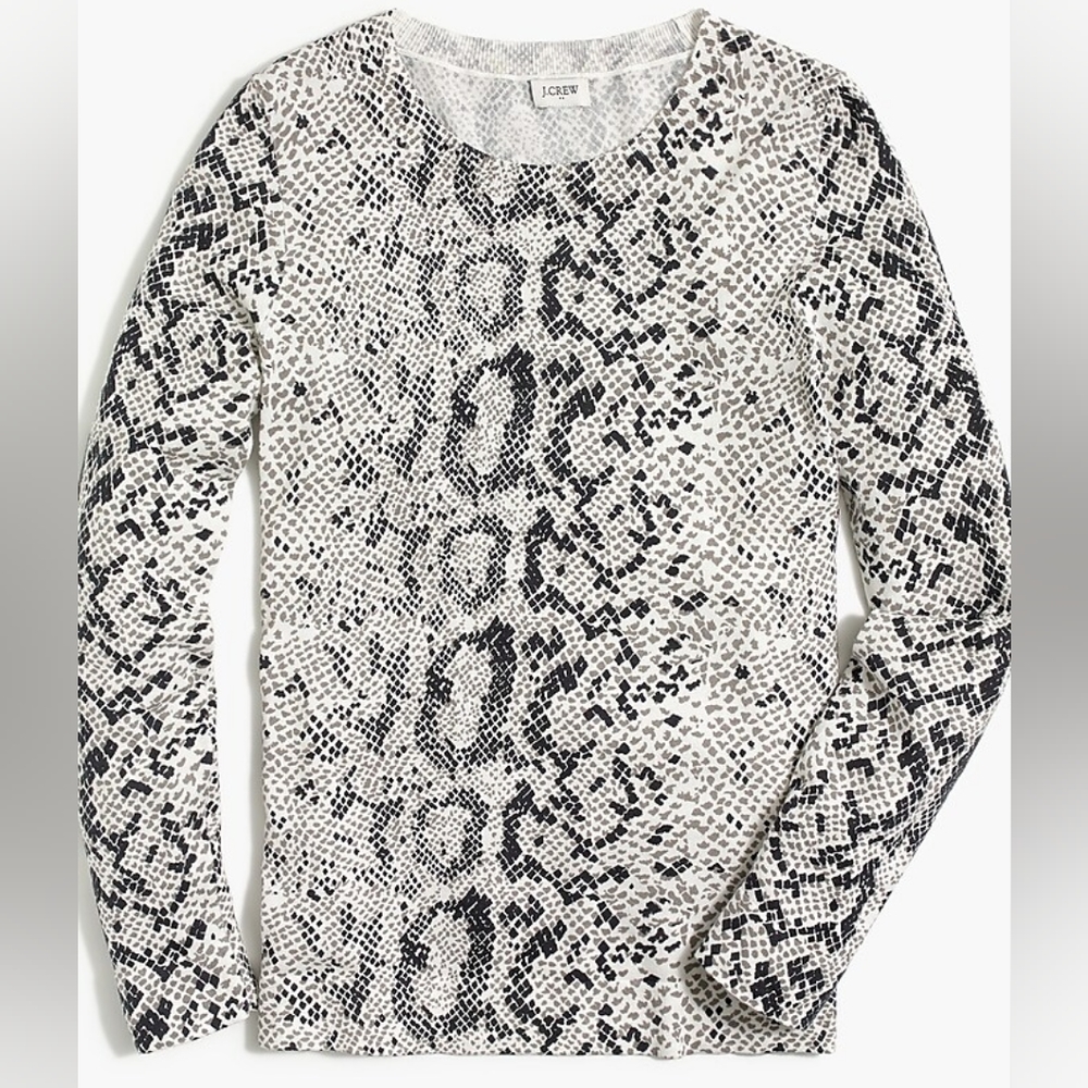 J Crew Snake Print Teddie Sweater, Small, Excellent Condition